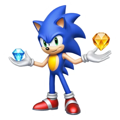 I want Sonic the hedgehog with chaos emeralds sticker