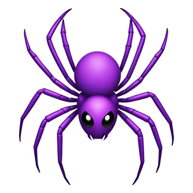 simple purple spider flat 2D no background minimal features sticker
