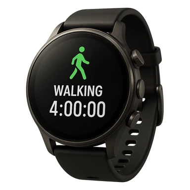 smartwatch con modalità attiva di camminata che segna 4 ore di camminata, REALISTICA 4K sticker