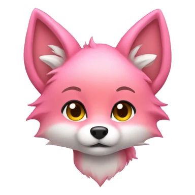 chibi pink fox head sticker