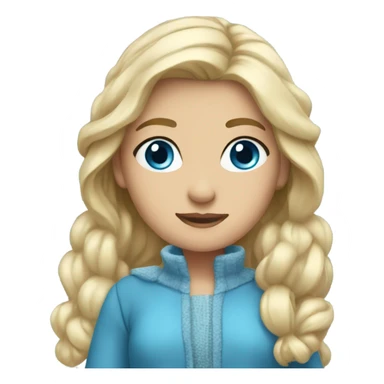 Winter Outfit, blond princess with blue eyes sticker