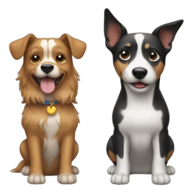 A dog with a friend sticker