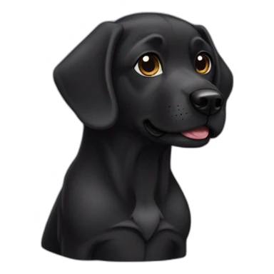 perro negro contento sticker