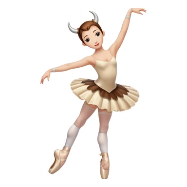 cow with pointe shoes on sticker