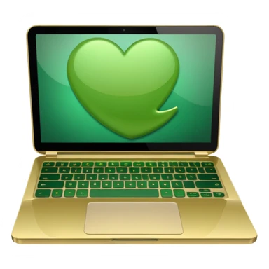 laptop without logo`s in golden and green colours sticker