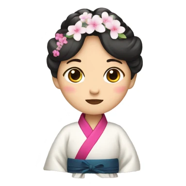 Korean in hanbok sticker