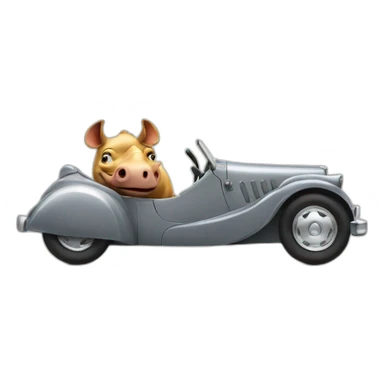rhinoceros in a roadster sticker