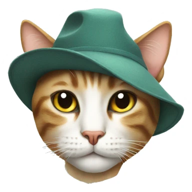 A cat with a cool hat sticker