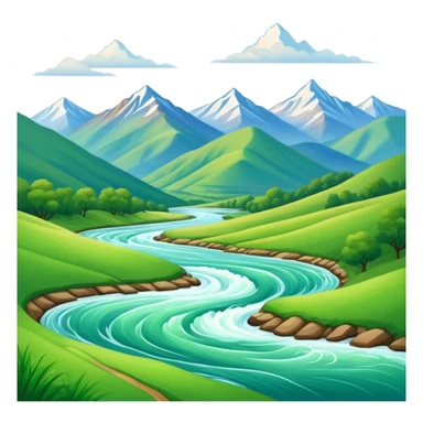 landscape painting on a canvas sticker