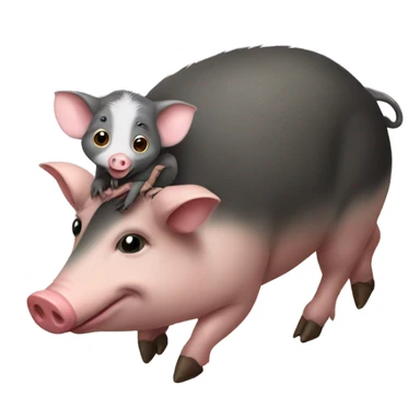 Possum riding a pig sticker