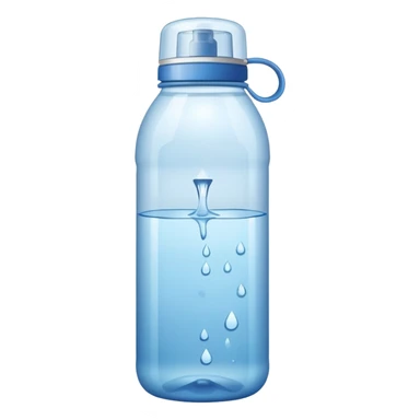 an empty bottle of water, being refilled sticker