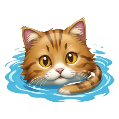 Cat swimming  sticker