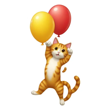 cat climbing on a balloon shaped like the number 7 sticker