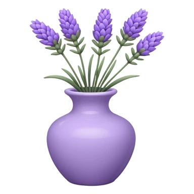 A small white vase holding one lavender flower. sticker
