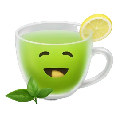 Green tea with lemon  sticker