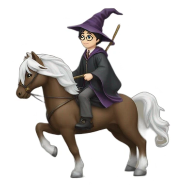 Harry Potter sur une licorne sticker