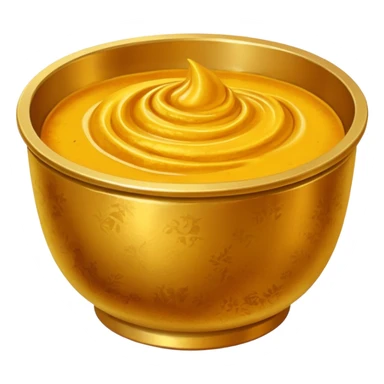 Turmeric paste in a golden metal bowl sticker