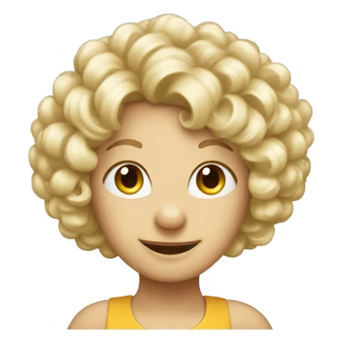 mouse with curly blond wig sticker