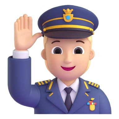 cheerful face saluting, showing approval sticker