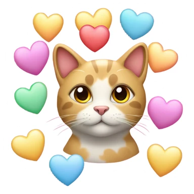 Cat with hearts  sticker