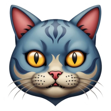 tattooed-scary-looking-cat-with-heavy-face-tattoes sticker