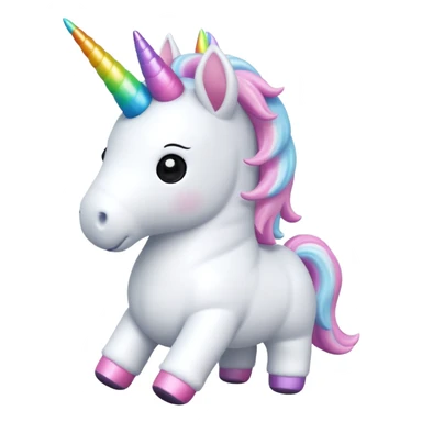 white unicorn toy facing camera full body sticker