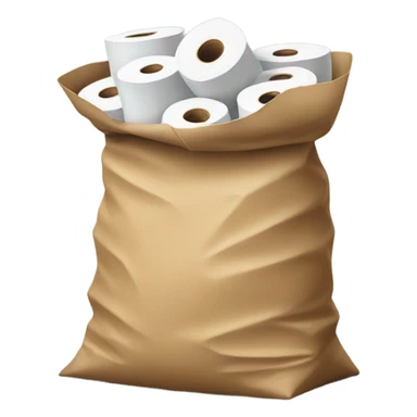 Bag filled with toilet paper sticker