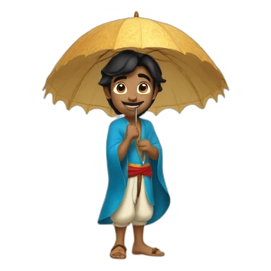 Aladdin with an umbrella sticker