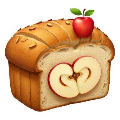 whole bread with small apple slices inside  sticker