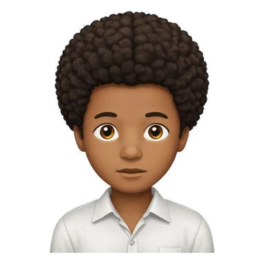 afro brown skin boy in white shirt sticker