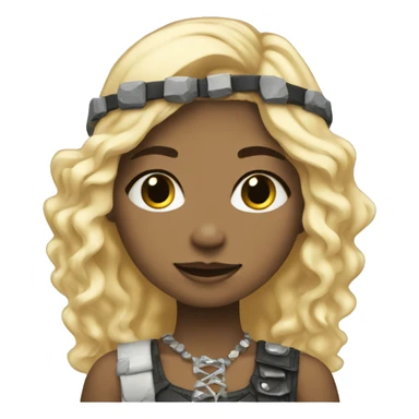 Cute rock girl with blond hair with rock accessories  sticker