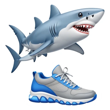 Shark wearing blue shoes sticker
