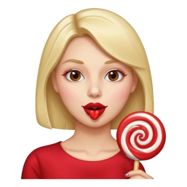 woman sucking a lollipop, playful and cute sticker