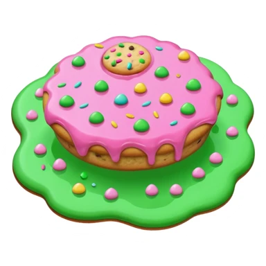 cookie in color pink and green water sticker