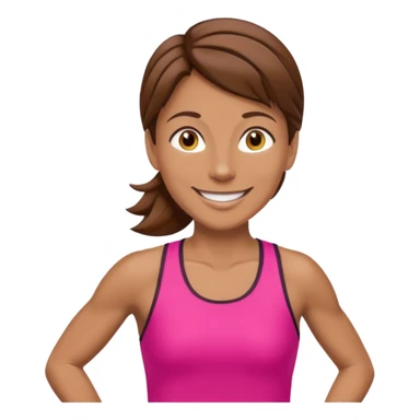 middle-aged female runner brown hair sticker