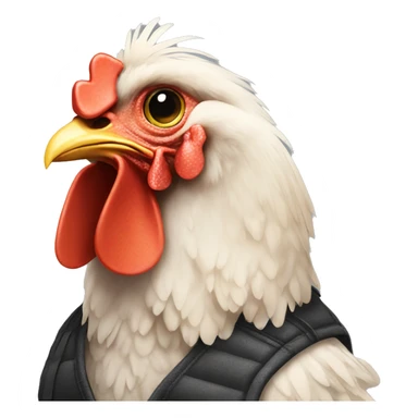 chicken wearing a vest  sticker