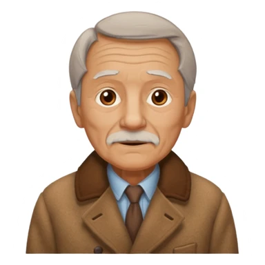 old man with vintage coat sticker