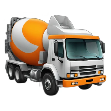 Orange Concrete mixer sticker
