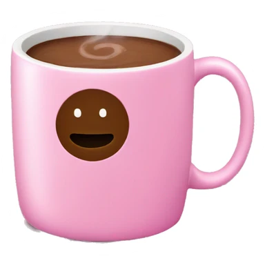 Pink mug with hot chocolate  sticker