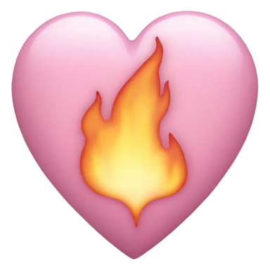 Pastel pink heart in flames sticker