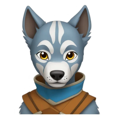 Wolf as aang the avatar sticker