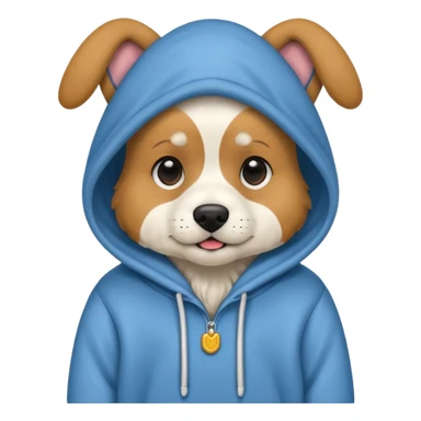 Doggie wearing a hoodie  sticker