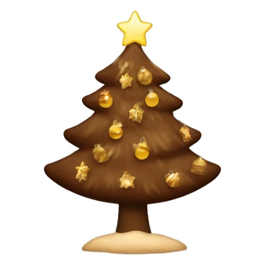 Brown aesthetic Christmas tree sticker