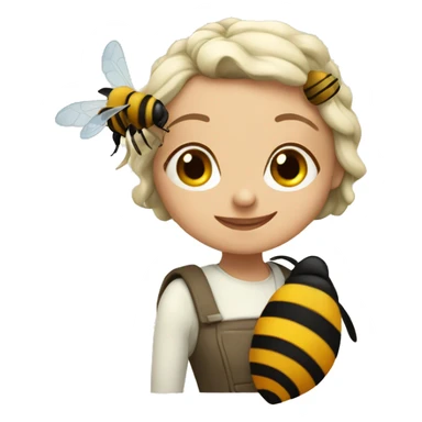 caterina with a bee  sticker