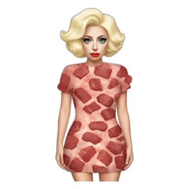 Lady Gaga meat dress sticker