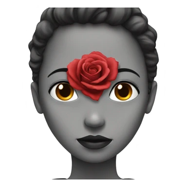 black heart with rose  sticker