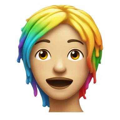 lemon on white background with red circle centered in middle and colorful hair on top sticker