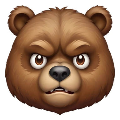 Grumpy bear with angry expression sticker