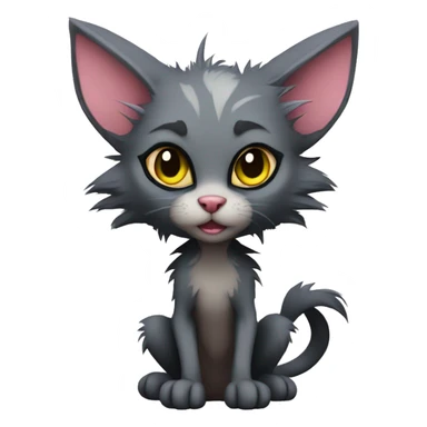 Anthro Punk Lykoi Cat Full body sticker
