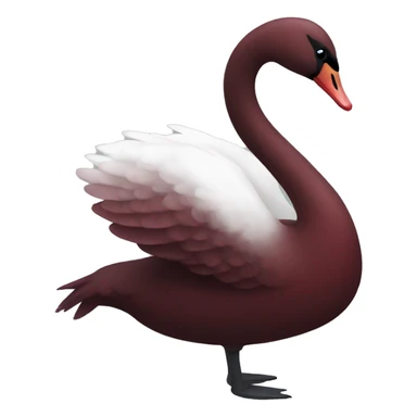 Dark red swan with some white spots  sticker